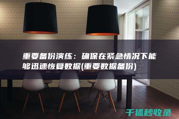 重要备份演练：确保在紧急情况下能够迅速恢复数据 (重要数据备份)